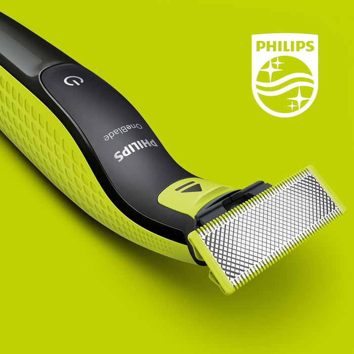 Philips OneBlade 360 Face, Authentic Hybrid Electric Beard Trimmer & Shaver with 360 Blade Innovation. Incl. 1x 360 Blade, 1 x Extra 360 Blade (8 Month Supply), 5-in-1 Adjustable Comb, Model QP2734/30