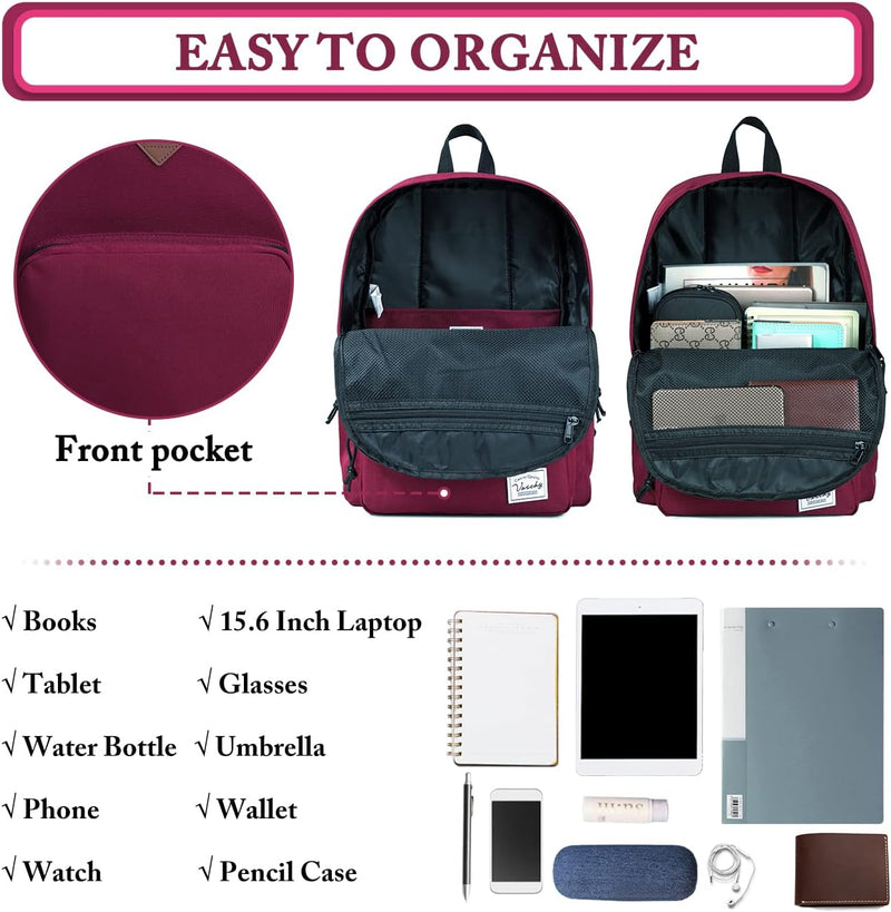 VASCHY Backpack for Women Men, Ultra Lightweight School Bag for Kids Teen Boys Girls, Casual Daypack Work, Travel