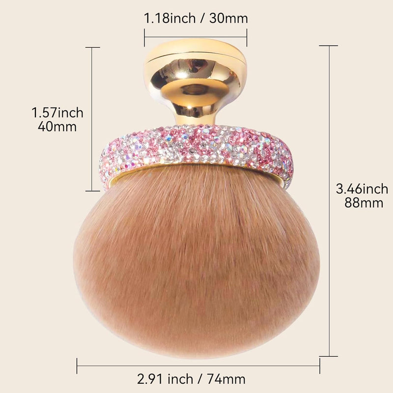 Yikusu Extra Large Body Makeup Brush for Self Tanner, 3 Inch Width Self Tanning Kabuki Brush, Powder, Foundation, Blusher, Bronzer, Oval Face Leg Makeup Brush with Drawstring Bag&box - Rose gold