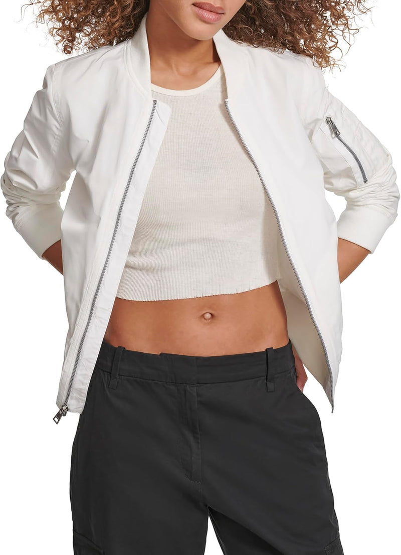 Levi's Women's Women's poly bomber jacket with contrast zipper pockets Jacket