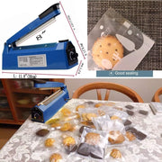 Heat Sealer Manual Bags Sealer Heat Sealing Machine 8 Inch Impulse Sealer Machine for Plastic Bags PE PP Bags with Extra Replace Element Grip