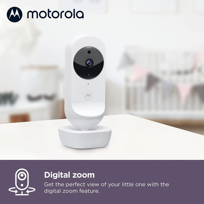 Motorola Nursery Baby Monitor VM44 - WiFi Video Baby Monitor with Camera 4.3" HD Screen - Connects to App, 1000ft Long Range, Two-Way Audio, Remote Pan-Tilt-Zoom, Room Temp, Lullabies, Night Vision