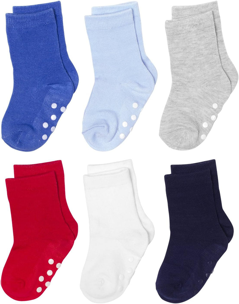 Silky Toes Baby Boy Girl Infant Socks 6Pk (2-3T, Basic Multi Boys (6 Pairs))