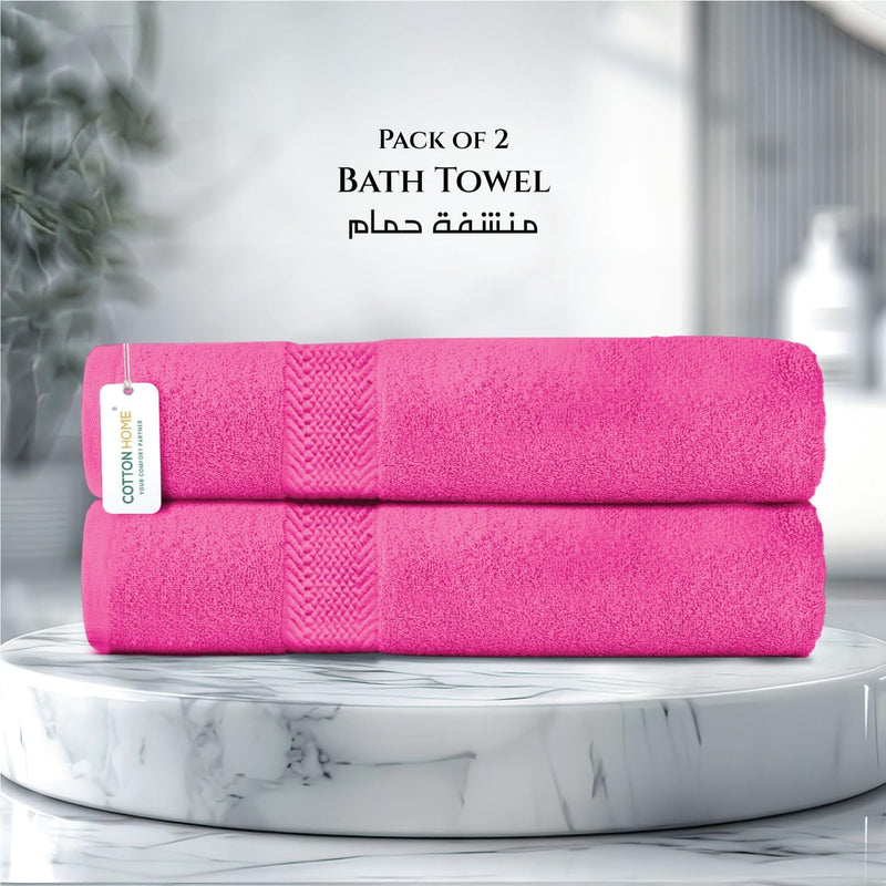 Cotton Home Rest Bath Towel- Set of 2 Sky Blue, Cotton Towel | 70x140cm / 27x55 inch, Luxury Hotel Towel Set Absorbent Durable Lightweight Washable Quick Dry Spa Quality Beach Pool Family Bath Towel.