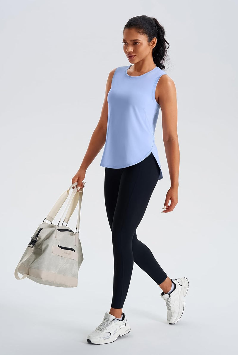 JOYSPELS Ice Silk Workout Tank Tops for Women Cool-Dry Sleeveless Loose Fit Yoga Shirts Athletic