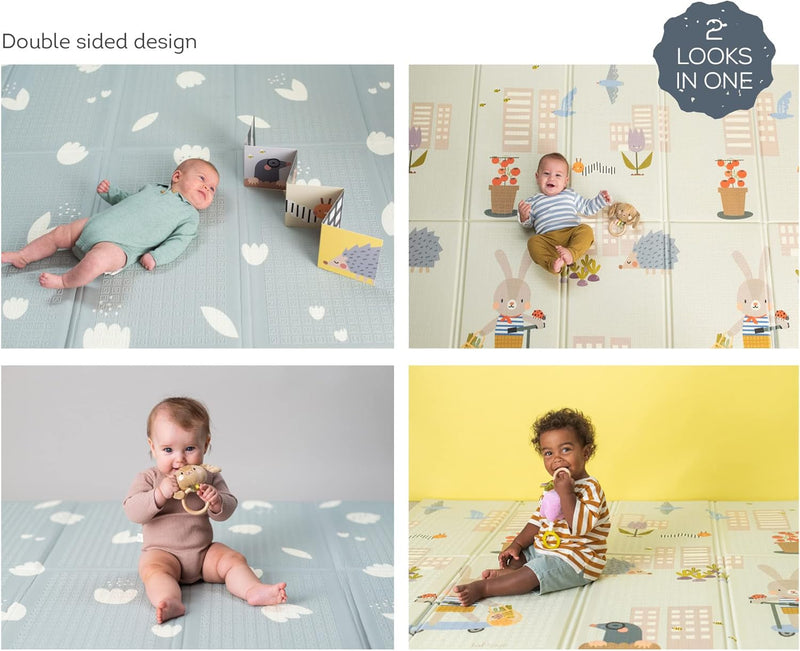 Taf Toys Baby Play Mat - Tummy Time & Crawling Foam Mat with Interlocking Floor Tiles, 72x48 Inches Puzzle - X-Large Play Mat for Infants & Toddlers