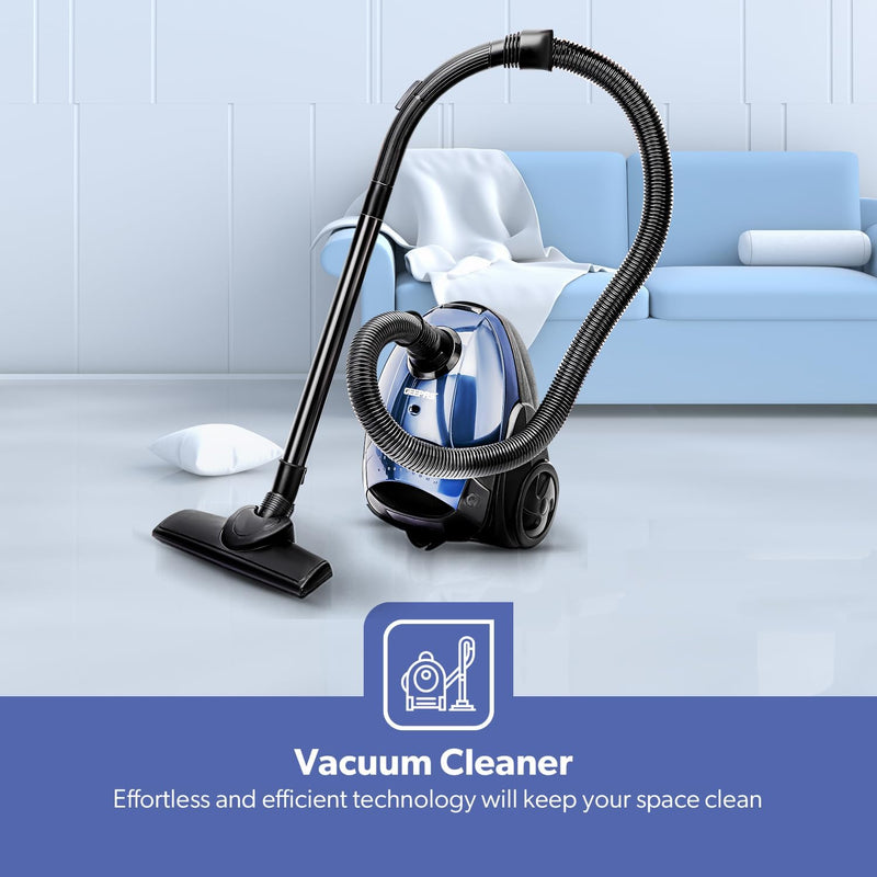 Geepas Vacuum Cleaner GVC2595-Handheld & Stick, 1.5L Dust Bag Capacity, 1400W Powerful Motor Comfortable Handle, Rolling wheels with Easy Parking Nozzle and Dust Full Indicator