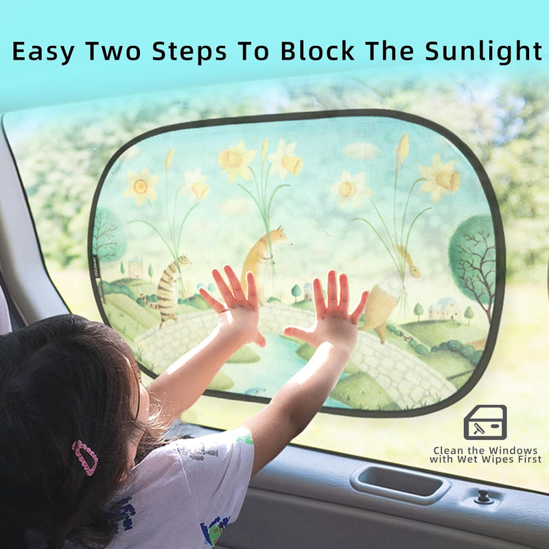 Mideer Window Shade,for Kids,Adventure Theme,UV Protection,Sunshade,Car Window Shade,Easy Install,Fun,Design,Child Safety,Sun Protection,Cool Interior,Travel Accessory,Portable,Roll-Up,Adjustable