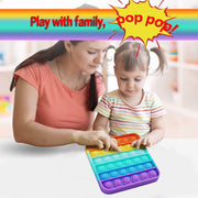 Coolbaby Push Bubbles Pop Fidget Sensory Toy,A Loud Side And A Quiet To Pop, Autism Adhd Special Needs Stress Reliever Silicone Squeeze Toy, ,RainbowStyle2