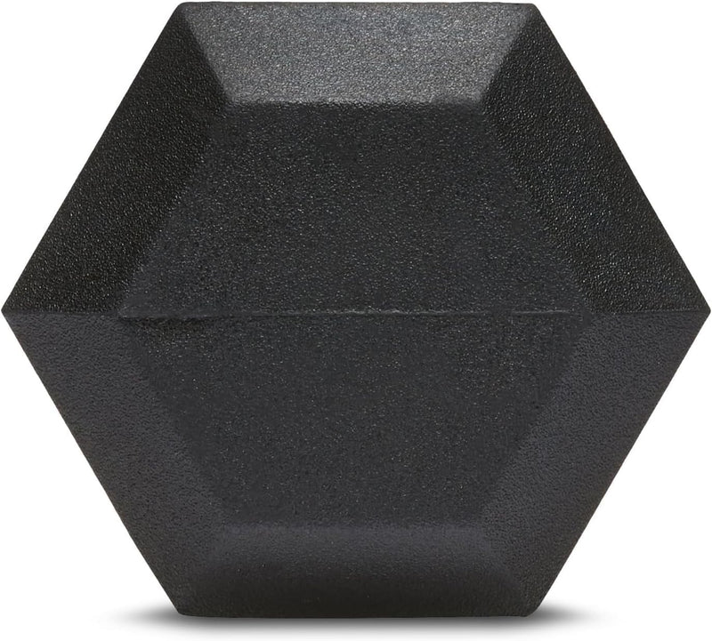 Amazon Basics Rubber Encased Exercise & Fitness Hex Dumbbell, Hand Weight for Strength Training, 20 lbs, Black