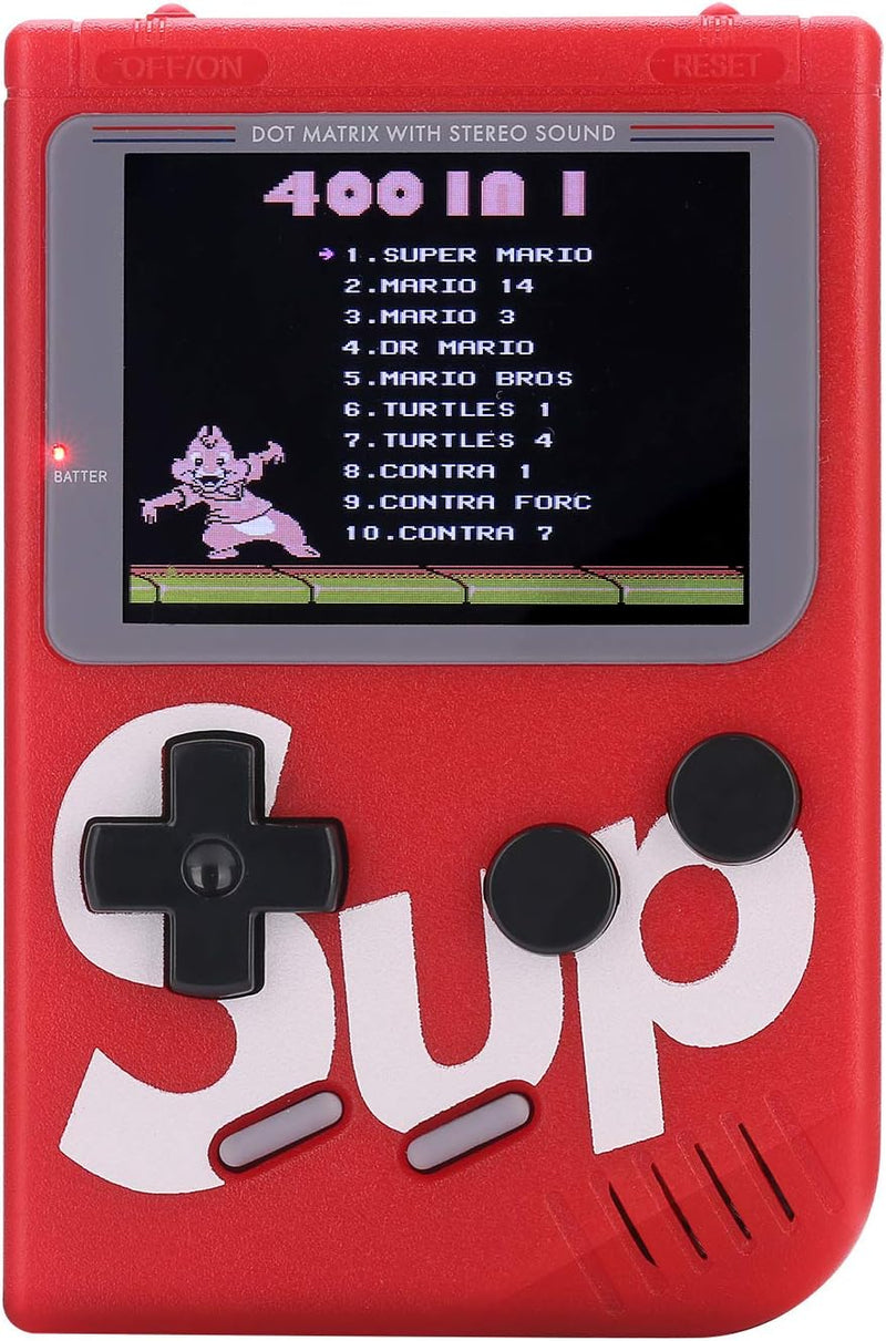 AWH INJOY SUP Game Box - 400 Retro Games in 1 Mini Game Console Can Connect to TV red