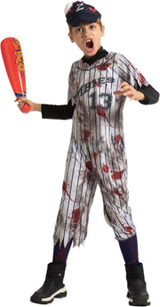 Spooktacular Creations Scary Zombie Baseball Player Costume for Kids, Horror Halloween Costumes for Kids, Halloween Parties
