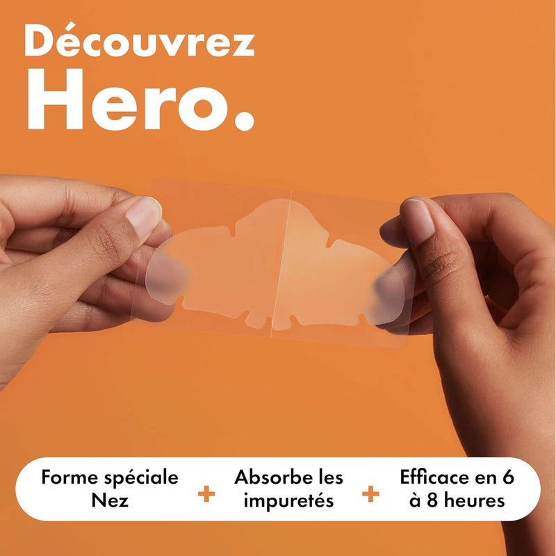 Hero - Mighty Patch Nose - Special Nose - Absorbs impurities from pores and pimples in 6 to 8 hours - Hydrocolloids - Box of 10 Mighty Patches Nose