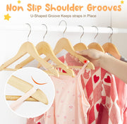 HOUSE DAY Wooden Baby Hangers for Closet 20 Pack, Kids Wooden Hangers Baby Clothes Hangers, 360° Swivel Hook Heavy Duty Toddler Hangers Baby Coat Hangers for Suits, Pants and Jackets, Natural