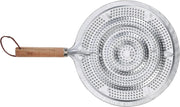 Delcasa DC3006 Simmer Ring with Wooden Handle, 21 cm Size, Silver - 21 cm