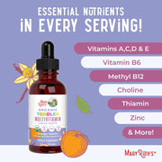 Multivitamin & Multimineral for Toddlers by USDA Sugar Free Multivitamin Liquid Drops for Kids Ages 1-3 Immune Support & Overall Wellness Vegan Non-GMO 2 Fl Oz
