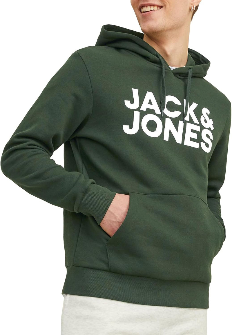 Men's Jjecorp Logo Sweat Hood Noos Hooded Sweatshirt - Mountain View / Fit: Reg / Large Print