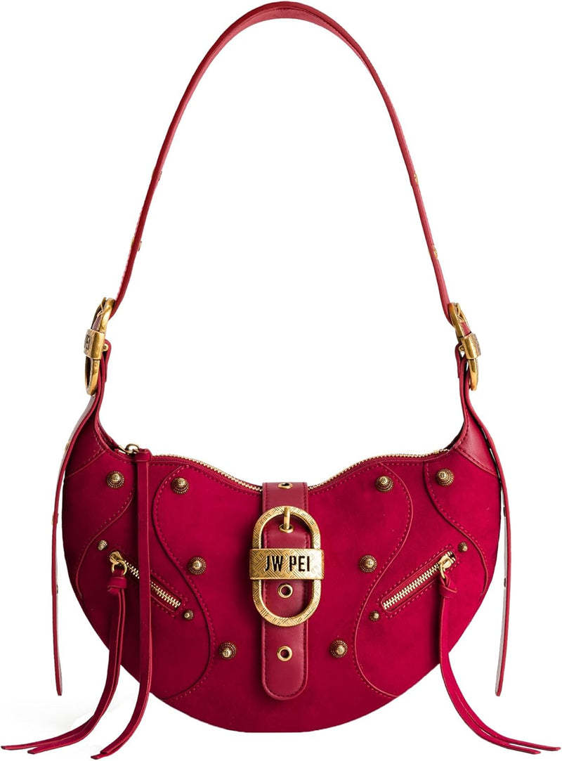 Women's Tessa Shoulder Bag - Deep Magenta-suede