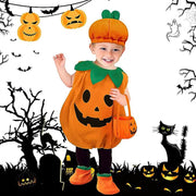 VUCATIN Halloween Pumpkin Costume Set for Toddler Baby, Kids Girl Boy Infant Pumpkin Cosplay Outfit Costumes with Pumpkins Hat for 2t3t4t5t6t - with bag
