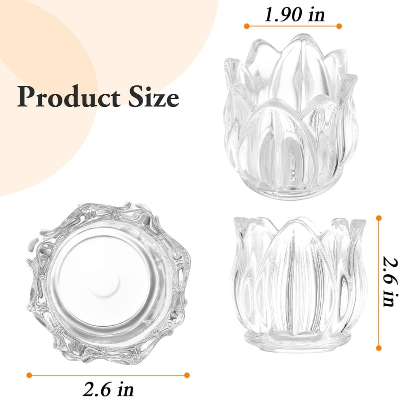 MAKINGTEC Clear Tealight Candle Holder Set of 12, Clear Glass Tealight Candle Holders for Wedding Party, Tea Light Candles Holder Bulk for Centerpiece Thanksgiving Christmas Party (2 X1.4, Clear)