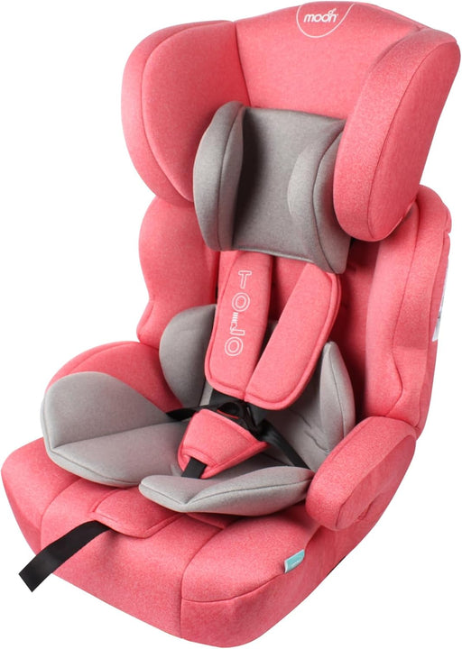 The Moon Brand Tolo Car Seat Baby Travel Gear for Kids (9m to 11yrs) ForwardFacing Child Booster Seat w/ Adjustable Headrest Group 123 Comfort Car Accessories Slate Grey - Pink