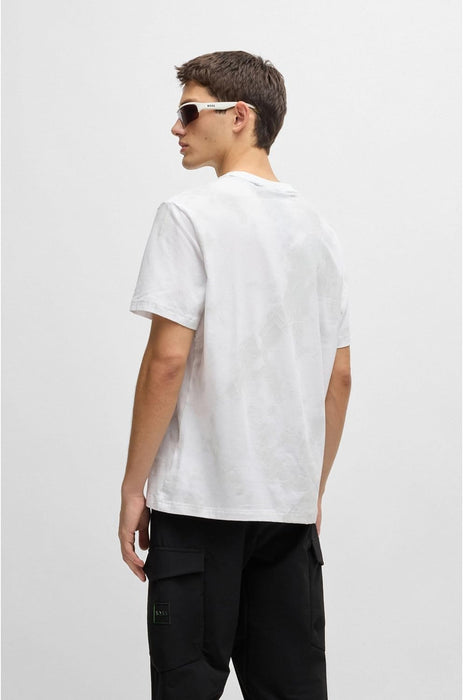 BOSS Mens Tee 6 Printed-artwork T-shirt in a cotton blend