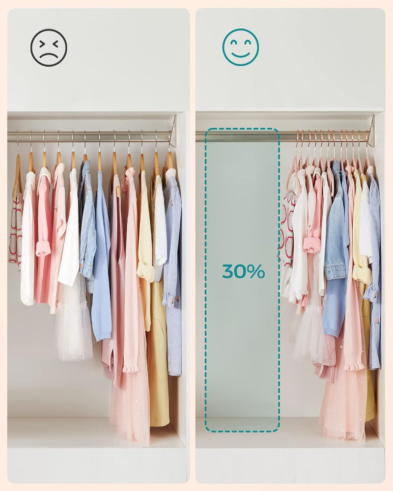 SONGMICS Baby Hangers, Pack of 50 kid’s Velvet Hangers with Rose Gold Hooks, Non-Slip Children’s Hangers for Clothes in Closet, Baby or Children's Coats, Light Pink CRF027P01
