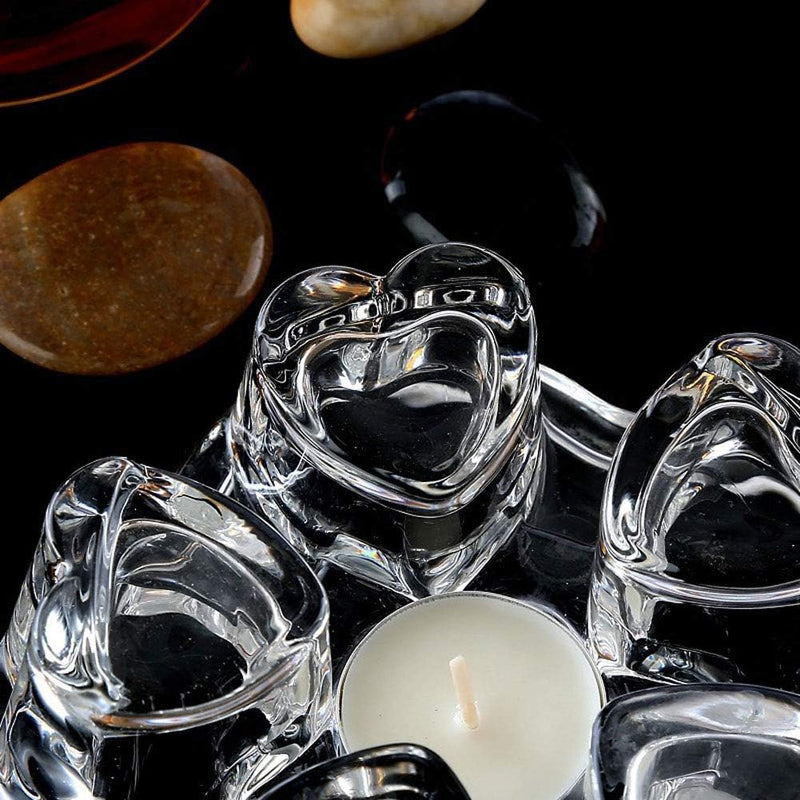 Liang baobao Teapot Warmer Crystal Glass Heart Shape Heating Base Tea Set Accessories
