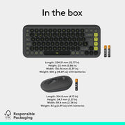 Logitech POP ICON COMBO, Bluetooth keyboard and mouse combo, comfortable typing, programmable keys and buttons, quiet clicks, Easy-Switch up to 3 devices - Graphite