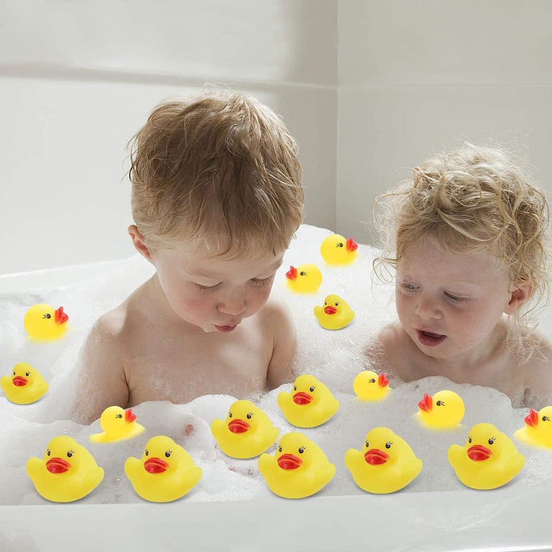 GoodGoodsLtd MINI Rubber Ducks,Little Rubber Ducks Tiny Baby Shower Rubber Ducks,Squeak Fun Rubber Ducks in Bulk Bath Toy Float Decorations For Shower Birthday Party Favors,20Pcs