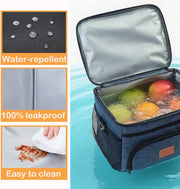 Insulated Lunch Bag for Men and women,Leak-Proof Cooler Lunch Box,Large Lunch Cooler Bag for Work,Travel,Picnic,navy blue,14L