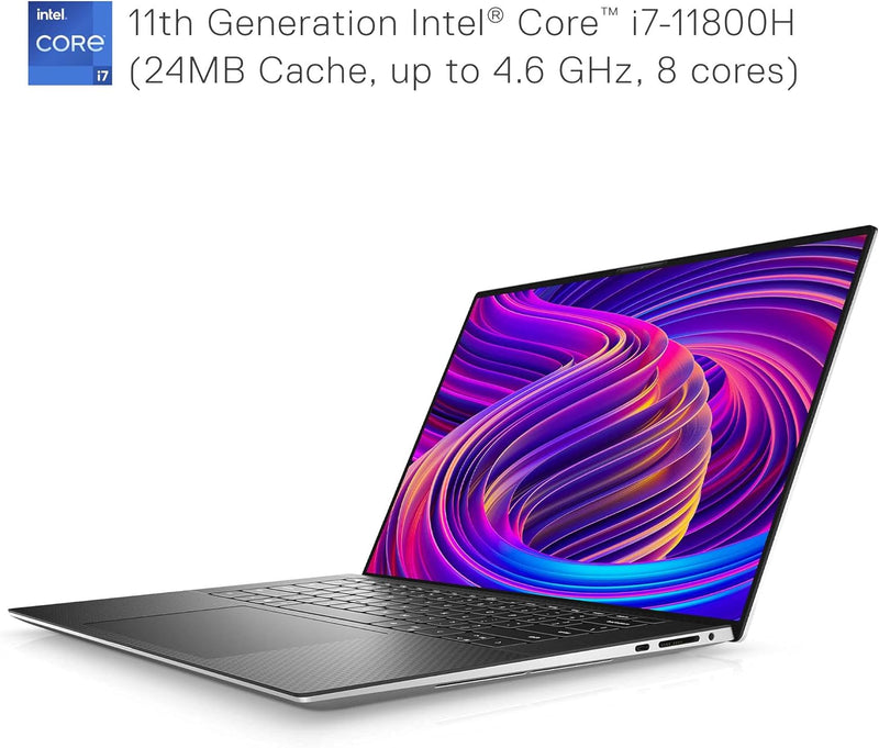 Dell Xps 15 9510 15.6" Fhd+ Laptop, Intel Core I7-11800H, 16GB RAM, 512GB Ssd, Nvidia Geforce Rtx 3050Ti 4GB, Backlit Keyboard, Fingerprint Reader, Windows 10 Home, (Silver)