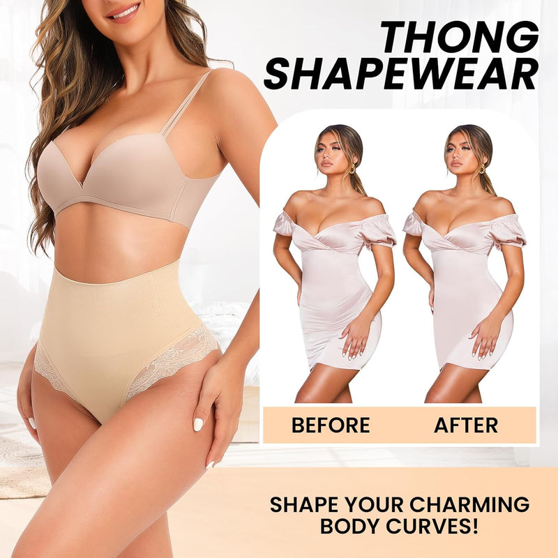 Tummy Control Thong Shapewear for Women Tummy Control Seamless Shaping Thong Underwear Body Shaper Panties