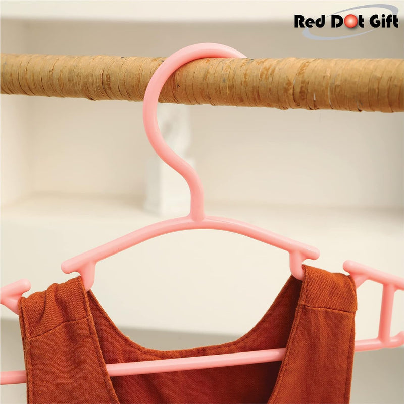 Red Dot Gift® 10-Pack Baby Clothes Hangers Nonslip Children Coat Hangers Plastic Nursery Hangers With Notched Shoulder For Babies Toddlers Kids Clothes Hanger,suit hanger (White)