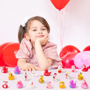 Haooryx 20Pcs Summer Beach Rubber Duckies Float Bathtub Ducky Swimming Pool Toys Summer Theme Novelty Funny Squeeze Ducks for Kids Birthday Party Favors Prize Rewards Baby Shower Bath Toys Decoration