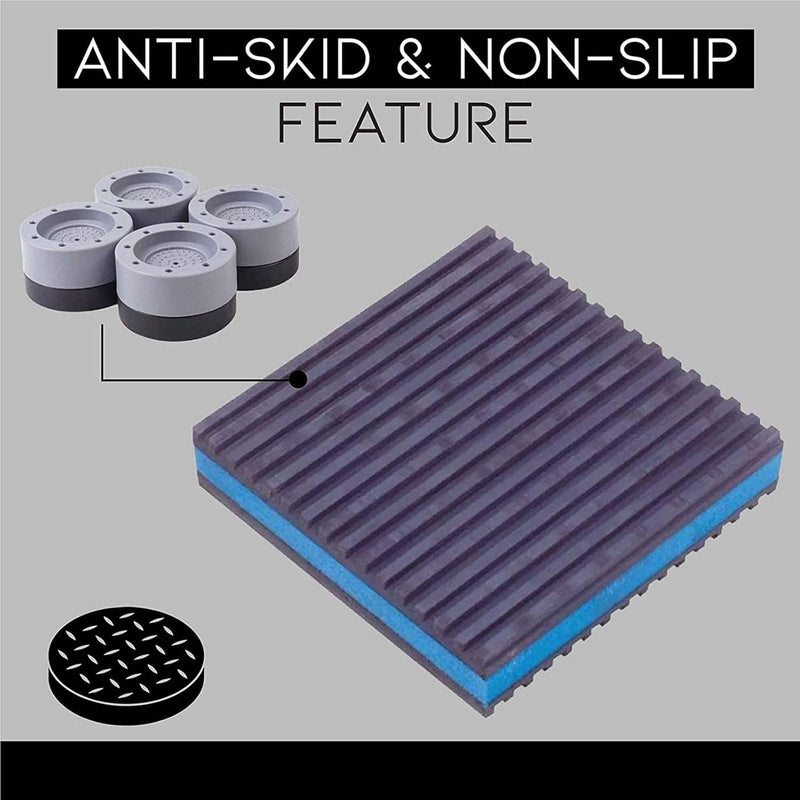 KUANDARM Shock and Noise Cancelling Washing Machine Support, Washing Machine Rubber Feet Pads, Anti Vibrasion Pads for Protects Laundry Room Floor (Blue)