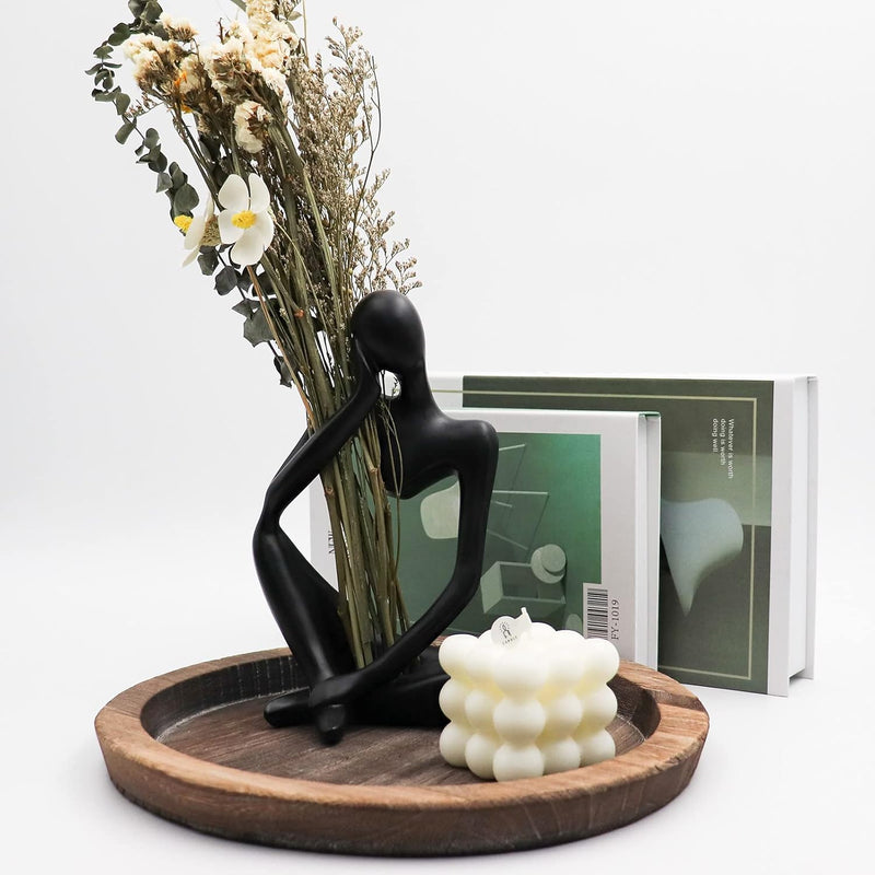 Thinker Statues and Sculptures, Sandstone Resin Thinker Statue Ornaments, Abstract Style Sculptures, Housewarming Gifts, Housewarming Decorations, Living Room Dining Desk Decorations (Right, Small)