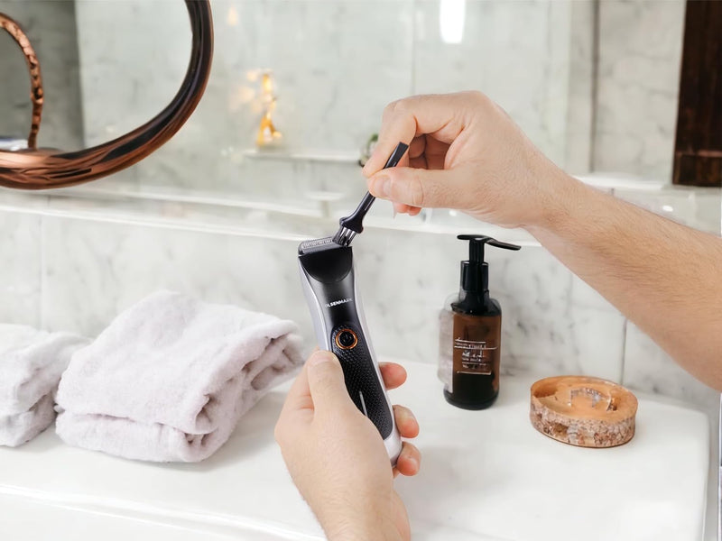 Olsenmark Hair Groomer and Trimmer- OMTR4105, Li-ion Battery and 60 min Working Time, Quick USB Charge, Detachable Blades and Waterproof, LED Indicator