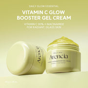 Arencai Vitamin C Booster Gel Cream with Niacinamide & Glutathione & Ceramide, Hydrating Gel Moisturizer, Supports Even-Looking Skin Tone & Smooth Texture, 50 g (1.76 oz)