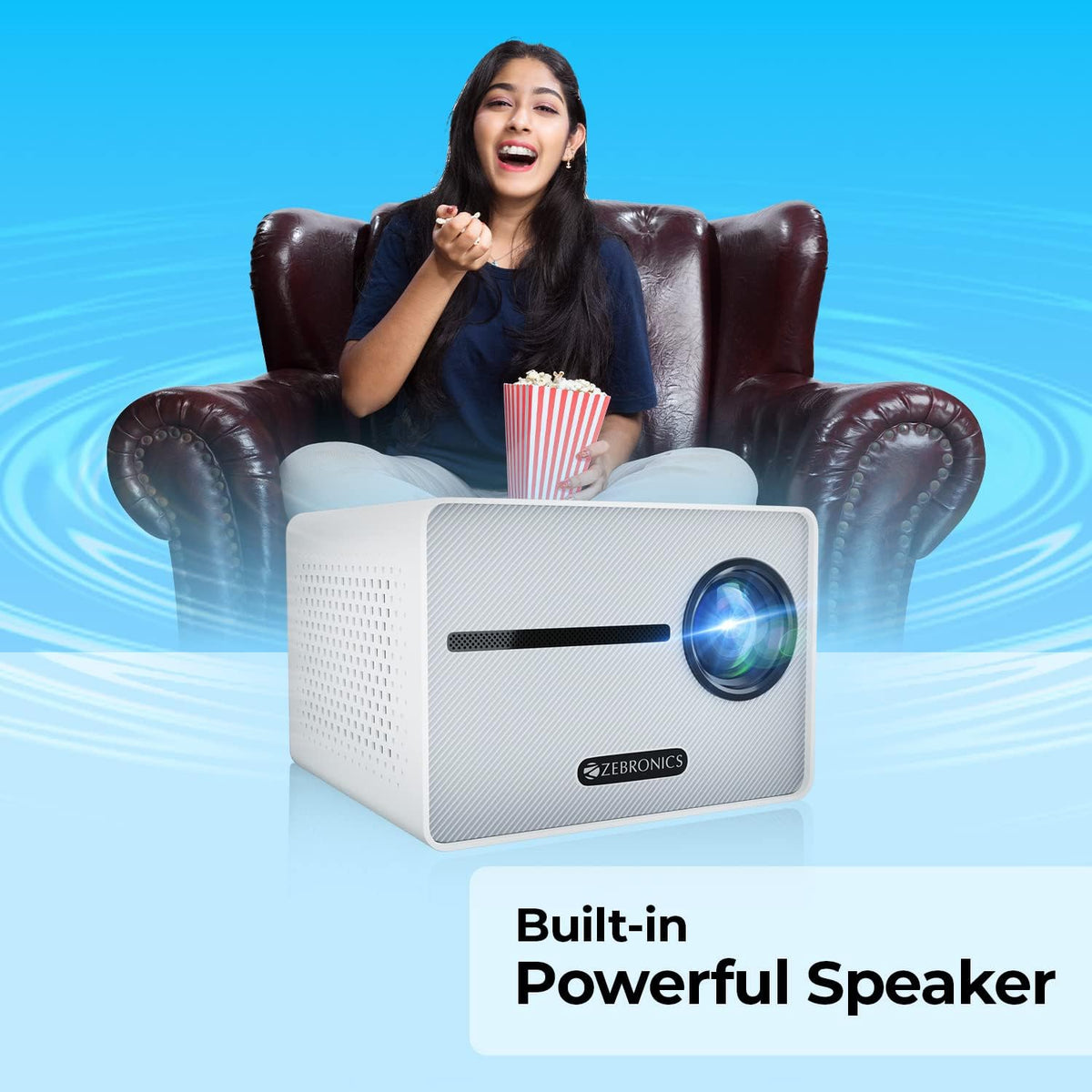 Zebronics PIXAPLAY 20 LED Projector with FHD 1080p, HDMI, USBx2, Aux Out, Bluetooth v5.1, Upto 431 cm Screen Size, Built-in-Speaker, 3000 Lumens and a Compact Design – image 5