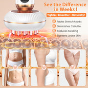4-in-1 Lymphatic Drainage Massager Anti Cellulite Body Sculpting Device Red Light Heat Vibration, Reduce Cellulite Stretch Marks Fat, for Belly Legs Arms Stomach Pain Relief