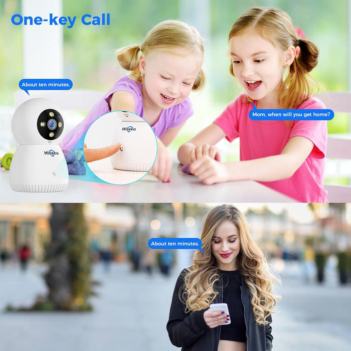 Hiseeu Indoor Security Camera, 2.4G/5G 5MP Baby Monitor Pet Camera for Home Security, PTZ 360°, Auto Tracking, 2 Way Audio, Night Vision, PIR Detection, Local Storage…