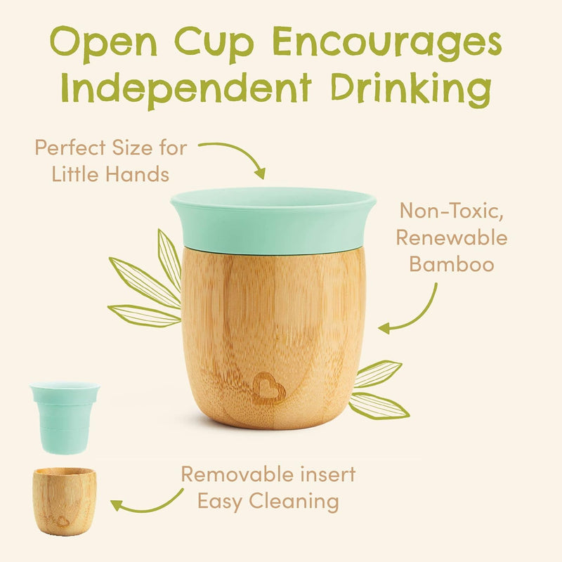 Munchkin C’est Silicone! Open Training Cup with Straw for Babies and Toddlers 6 Months+ Ideal Transition Sippy Cup, Free Flow Sippy Cup to Straw Cup for Baby and Toddler weaning, 4oz / 120ml, Mint