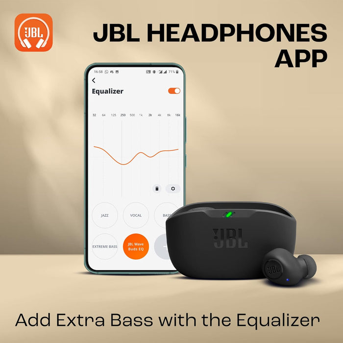 JBL Wave Buds True Wireless Earbuds, Deep Bass, Comfortable Fit, 32H Battery, Smart Ambient Technology, Hands-Free Call, Water and Dust Resistant - Mint, JBLWBUDSMIT