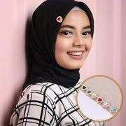 6 Pairs Hijab Magnets, Strong Magnetic Hijab Pins with Rhinestones, 6-Color Modesty Pins for Scarves, Niqab, Islamic Shawls, and Women’s Clothing (Style 2)