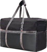 Foldable Travel Bag, Large Sports Bag, 75L/96L/100L, Lightweight Waterproof Tote Bag - Black 22"/60l