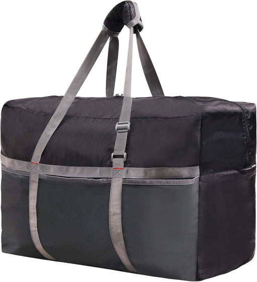 Foldable Travel Bag, Large Sports Bag, 75L/96L/100L, Lightweight Waterproof Tote Bag - Black 22"/60l