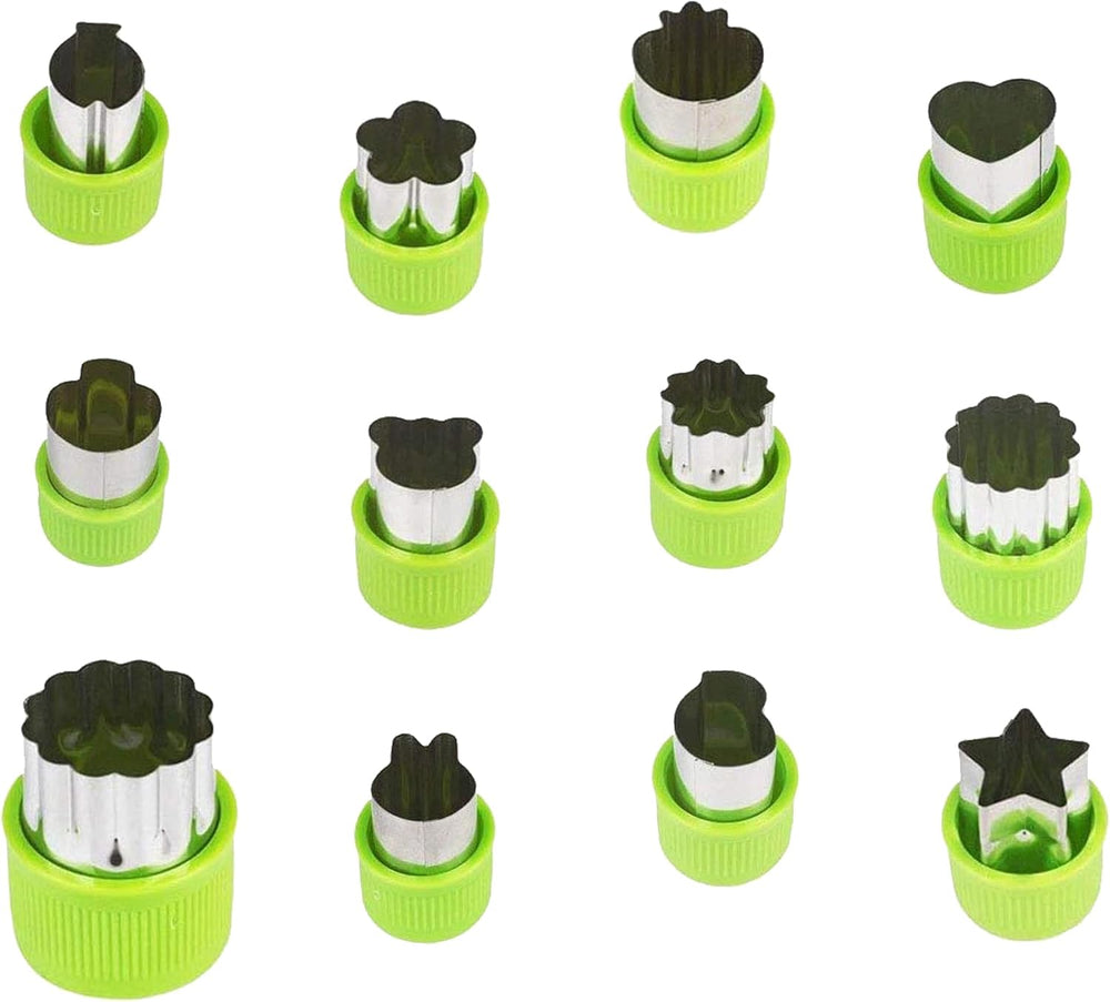LENK 1 11 Vegetable Shapes Set,Mini Pie,Fruit Stamps Mold,Cookie Cutter Decorative, Kids Baking and Food Supplement Tools Accessories