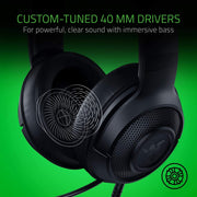 Razer Kraken X Lite Ultralight Gaming Headset: 7.1 Surround Sound - Lightweight Aluminum Frame - Bendable Cardioid Microphone - for PC, PS4, PS5, Switch, Xbox One, Xbox Series X & S, Mobile - Black