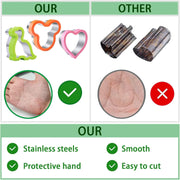 11Pcs Stainless Steel Sandwich Cookie Cutters Set Mini Vegetable Fruit Cutters Food Grade Cookie Cutter Mold for Kids Food Decoration Tools for Kitchen